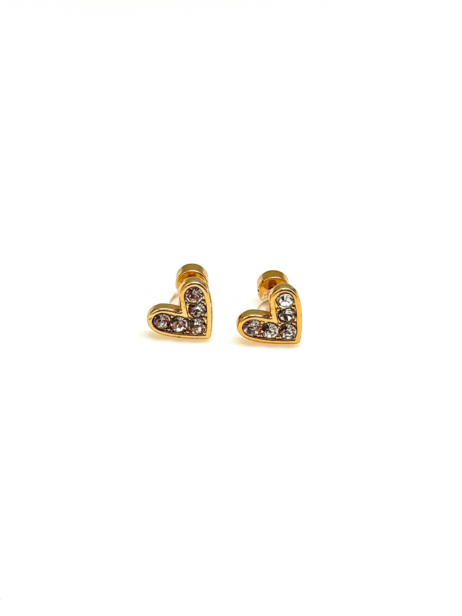 Sparkly gold heart earrings 