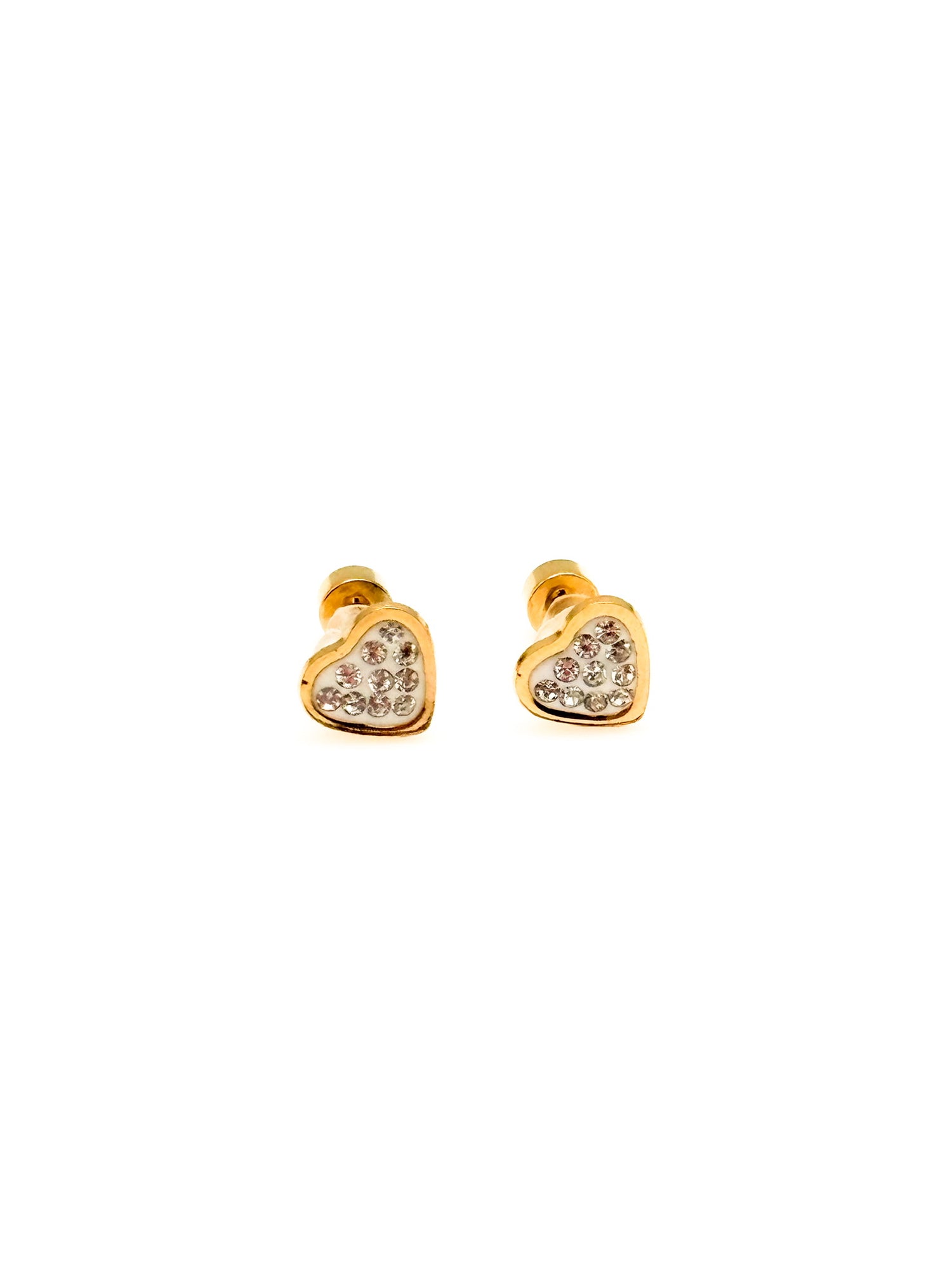 Sparkly gold heart earrings 