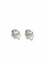 silver butterfly hoop earrings