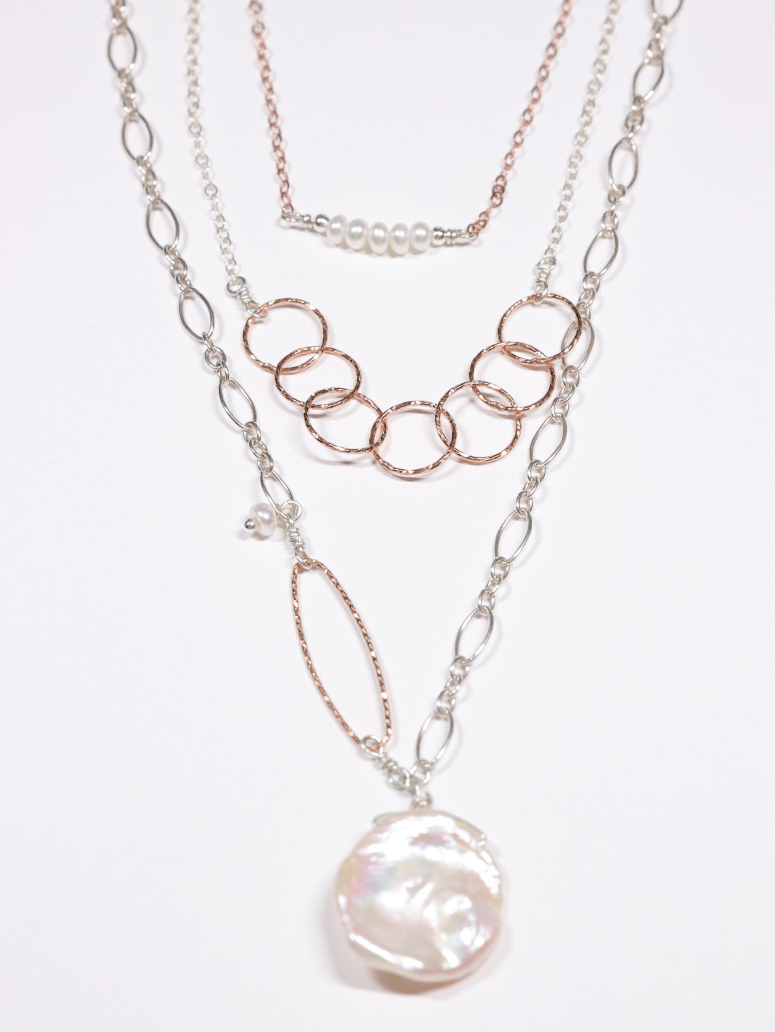 Layering necklace s designed to go together or wear solo