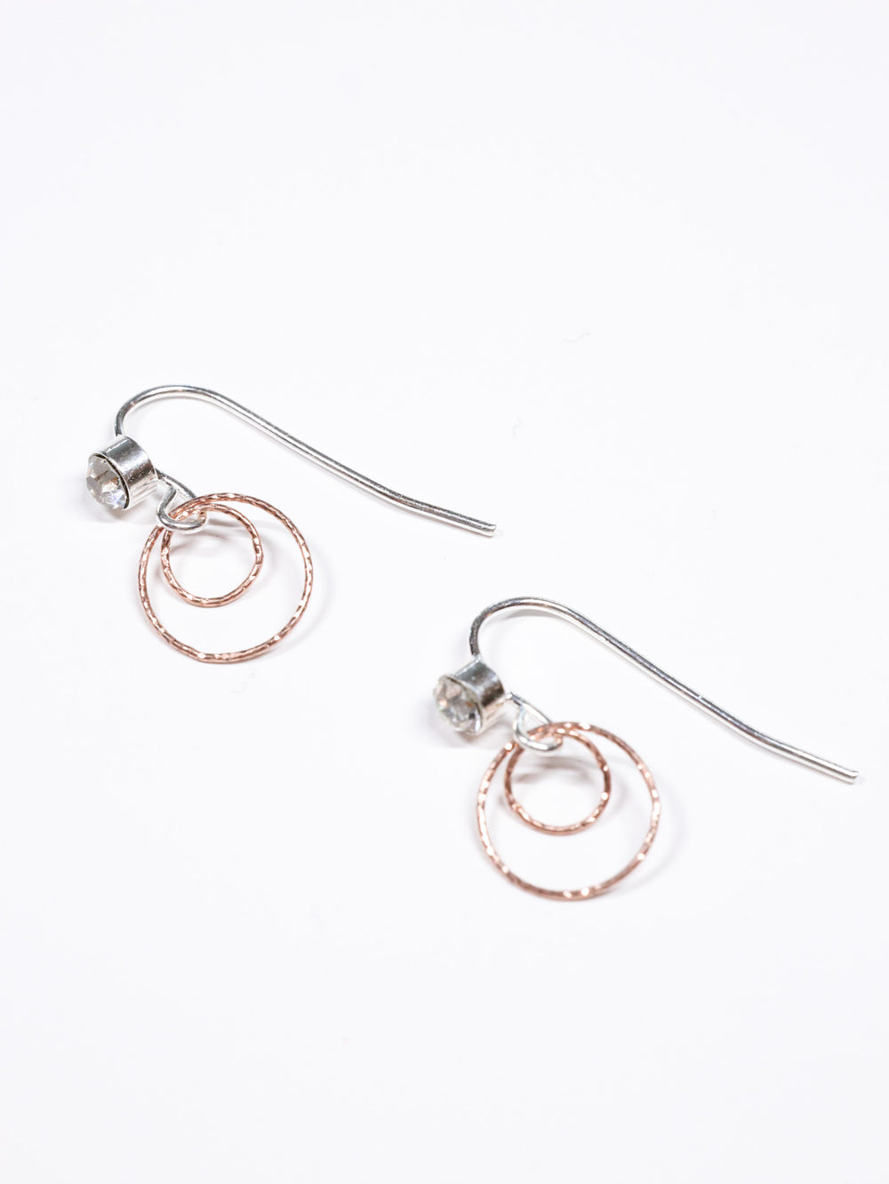 Better together diamond cut Earrings -Rose Gold on Silver