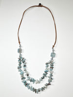 amazonite necklace with leather cord
