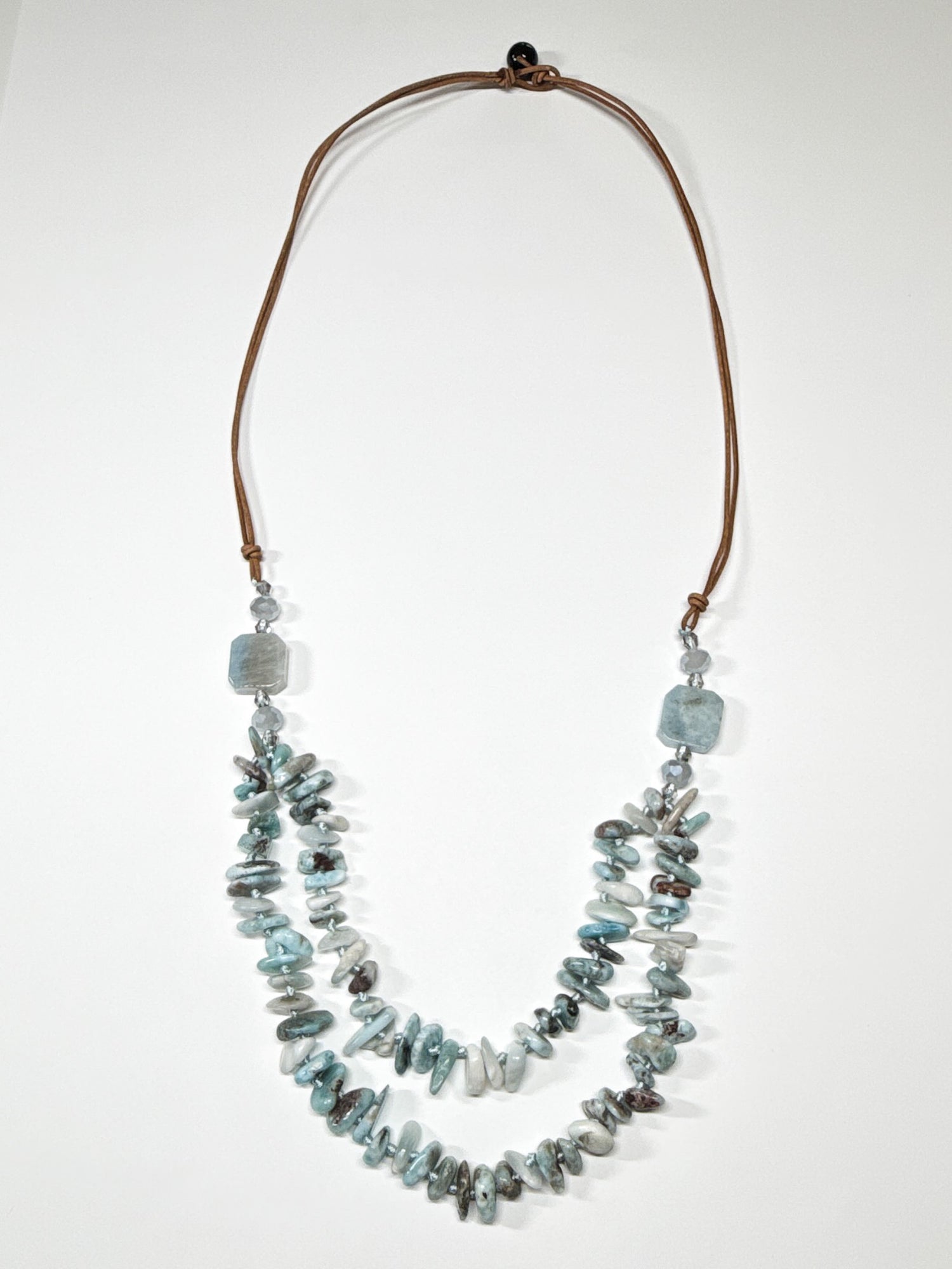 amazonite necklace with leather cord