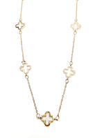 Long clover necklace in gold 