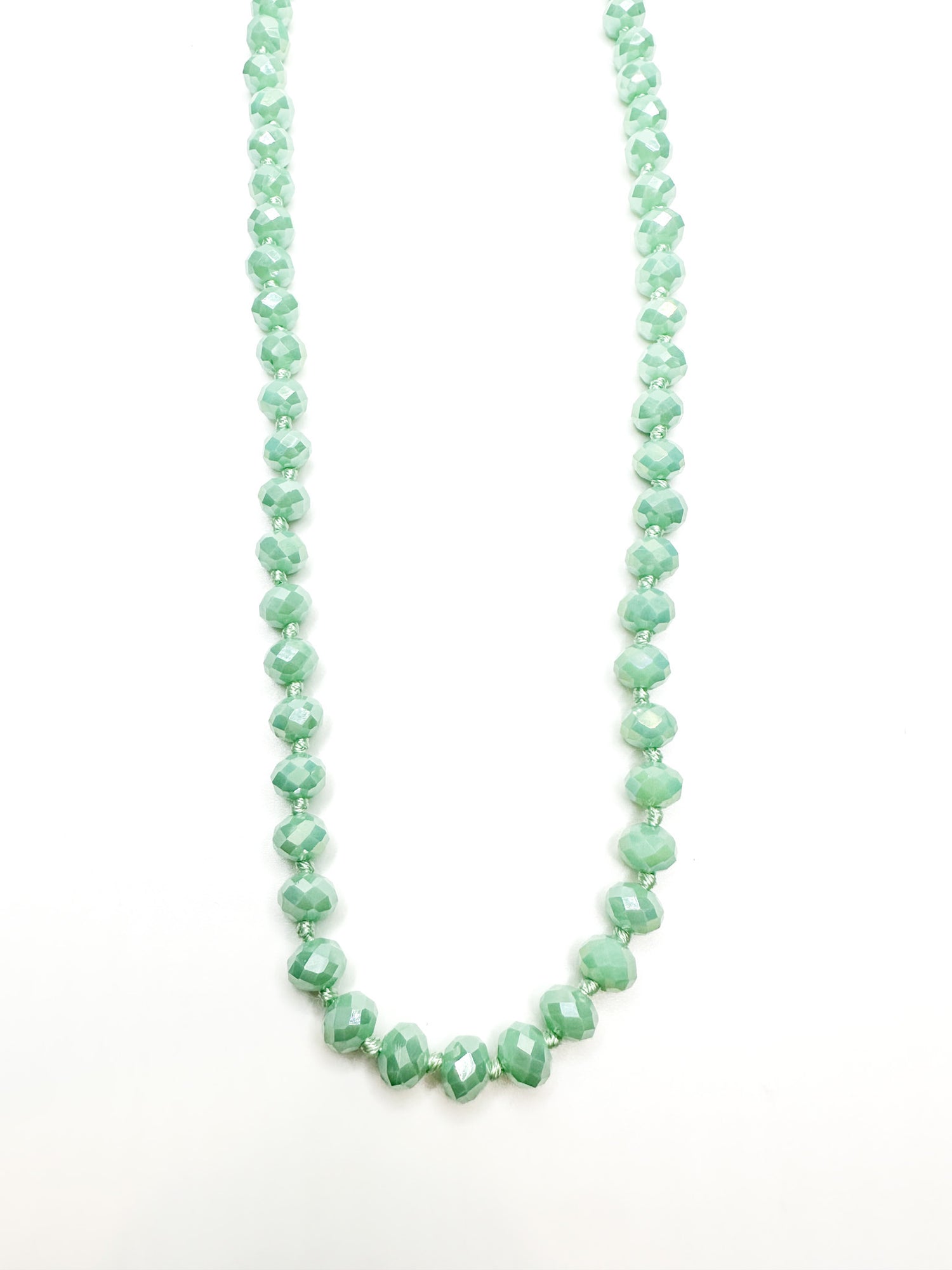 Evie Necklace in aqua-green