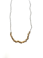 Silver Necklace With gold beads 