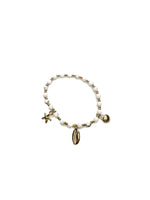 Serina white beaded charm bracelet