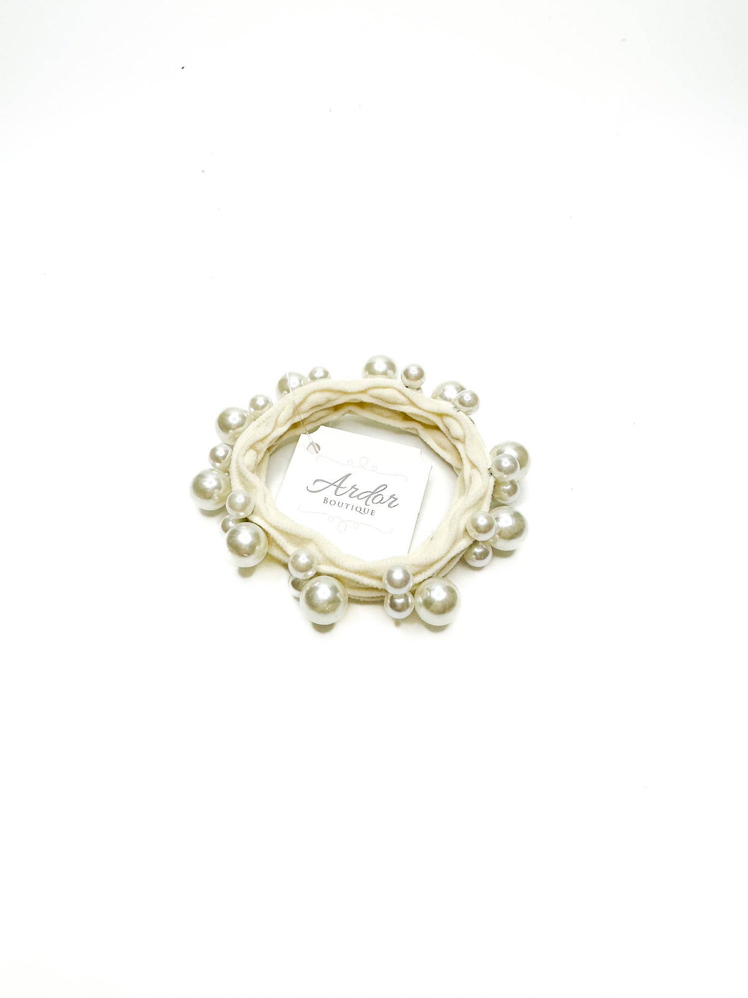 Decorative pearl frame on a white background