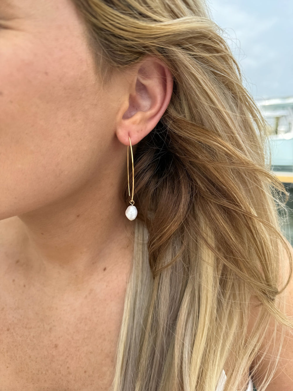 model wearing Brittany earrings