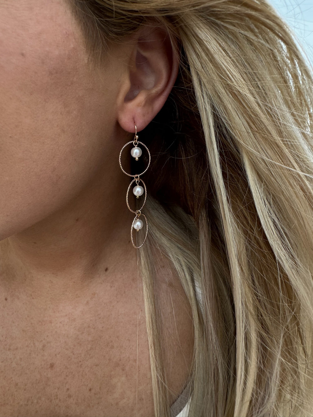 model wearing Christina earring