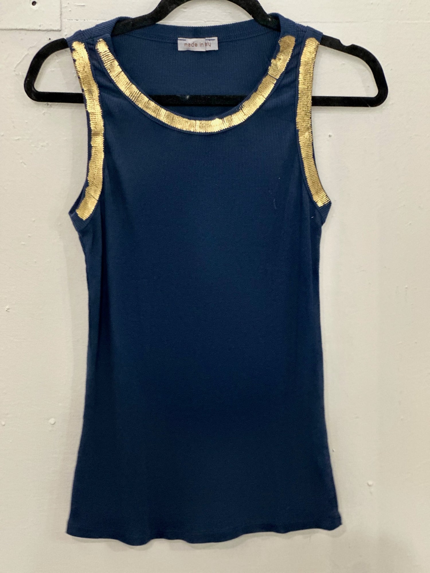 Alessia Tank in Navy and Gold