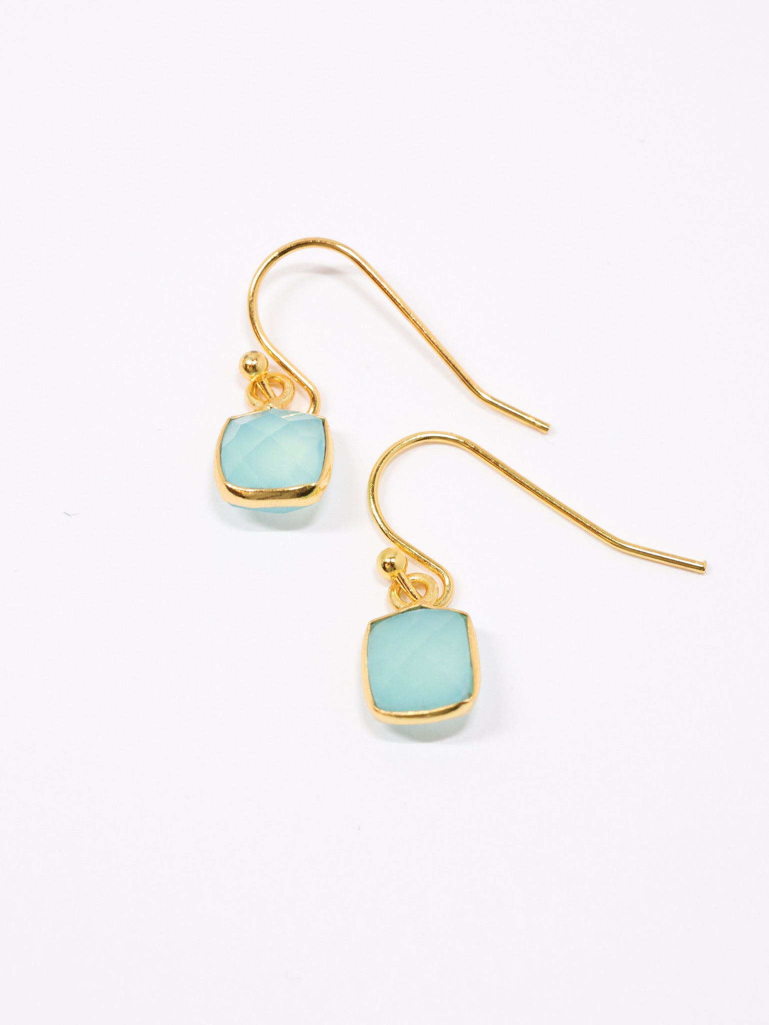 Peruvian chalcedony small color drop earrings 