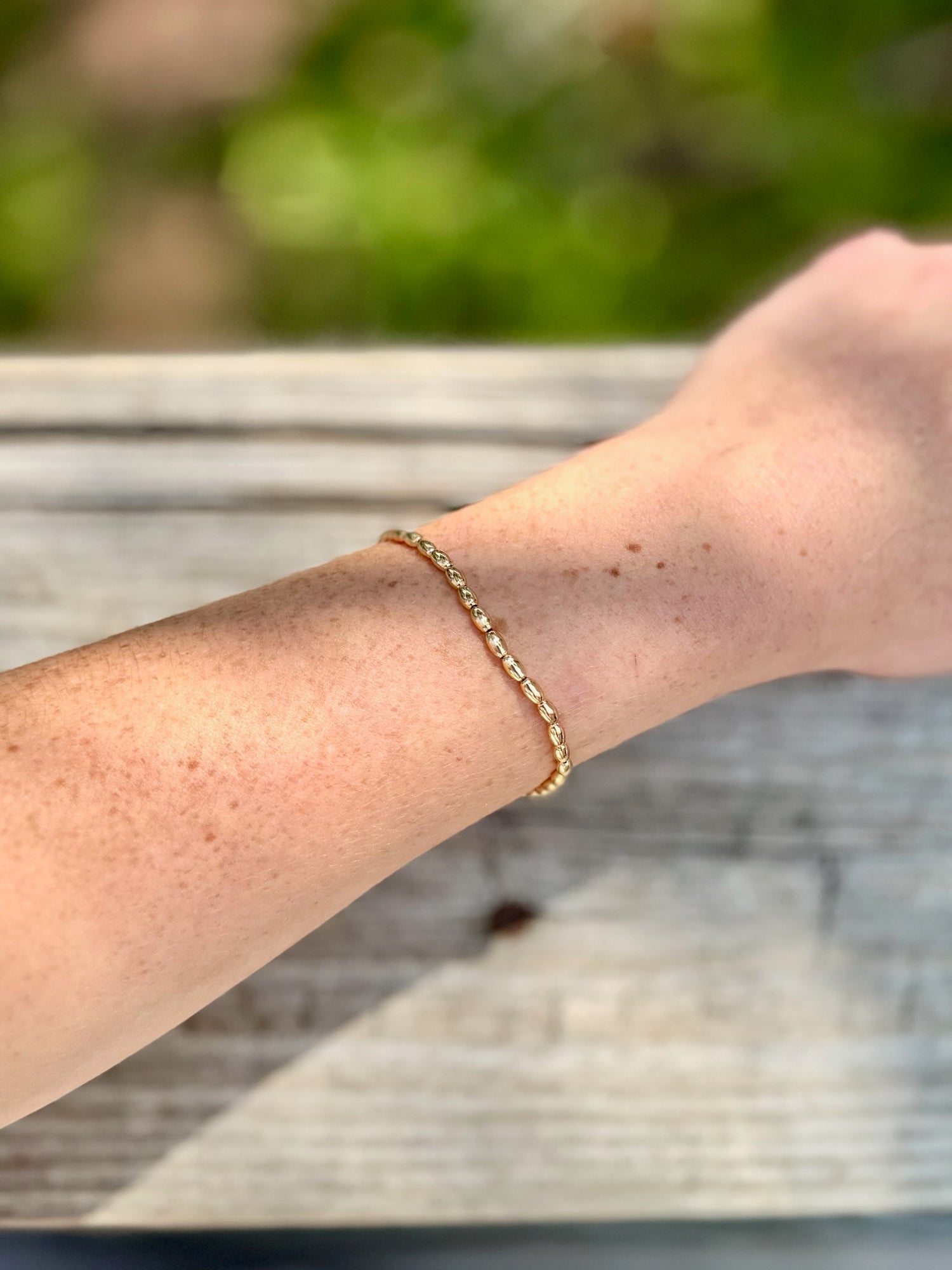 oval beaded stretch bracelet