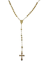 Gold over sterling silver rosary necklace with bead chain and drop cross