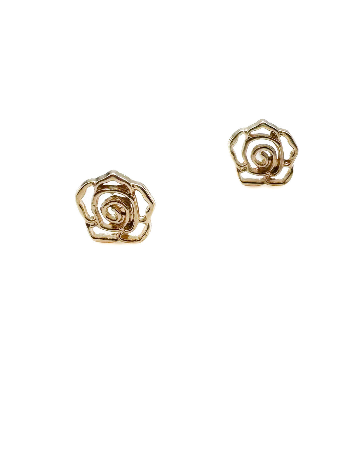 Gold rose studs