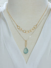 Necklace shown paired with longer necklace