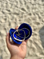 Navy Zippered Shell Coin Purse