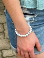 beaded marble stretch bracelet