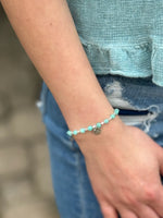 Blue and Silver Beaded Bracelet 
