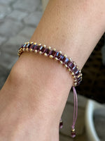 Johanna Bracelet in purple being worn 