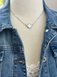 Avery necklace styled with mannequin 