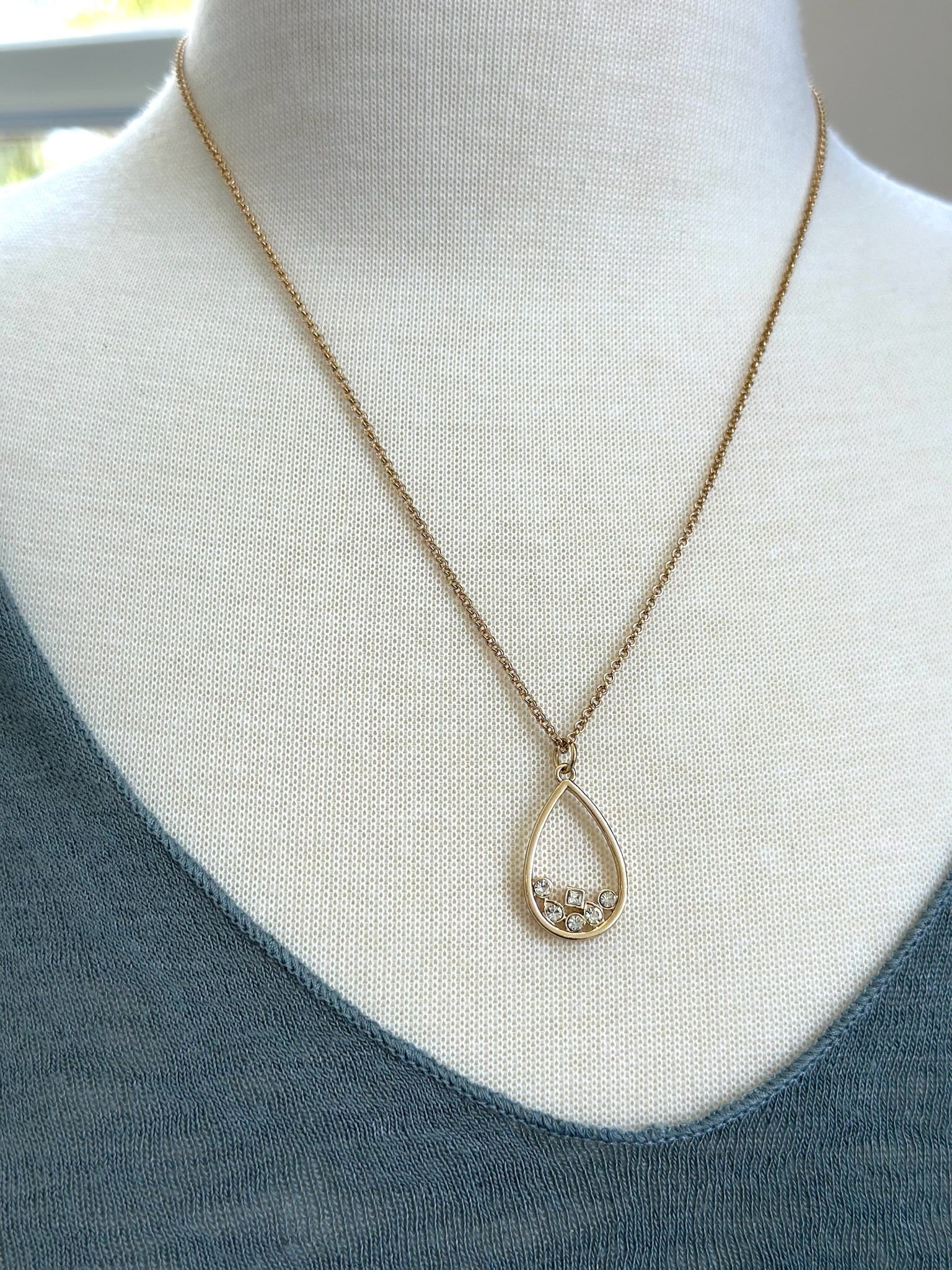Rowan Drop Necklace-Gold