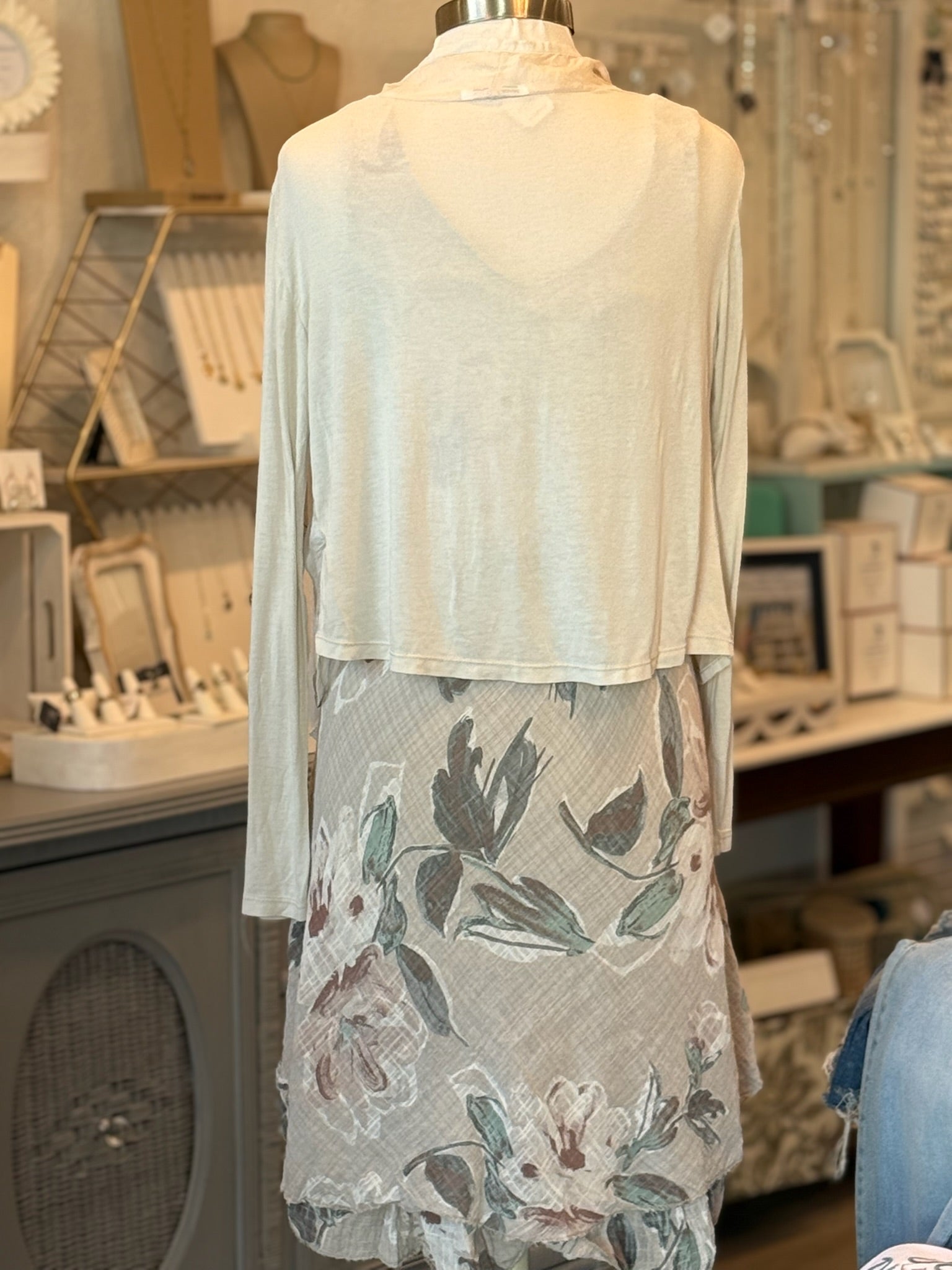 beige floral dress