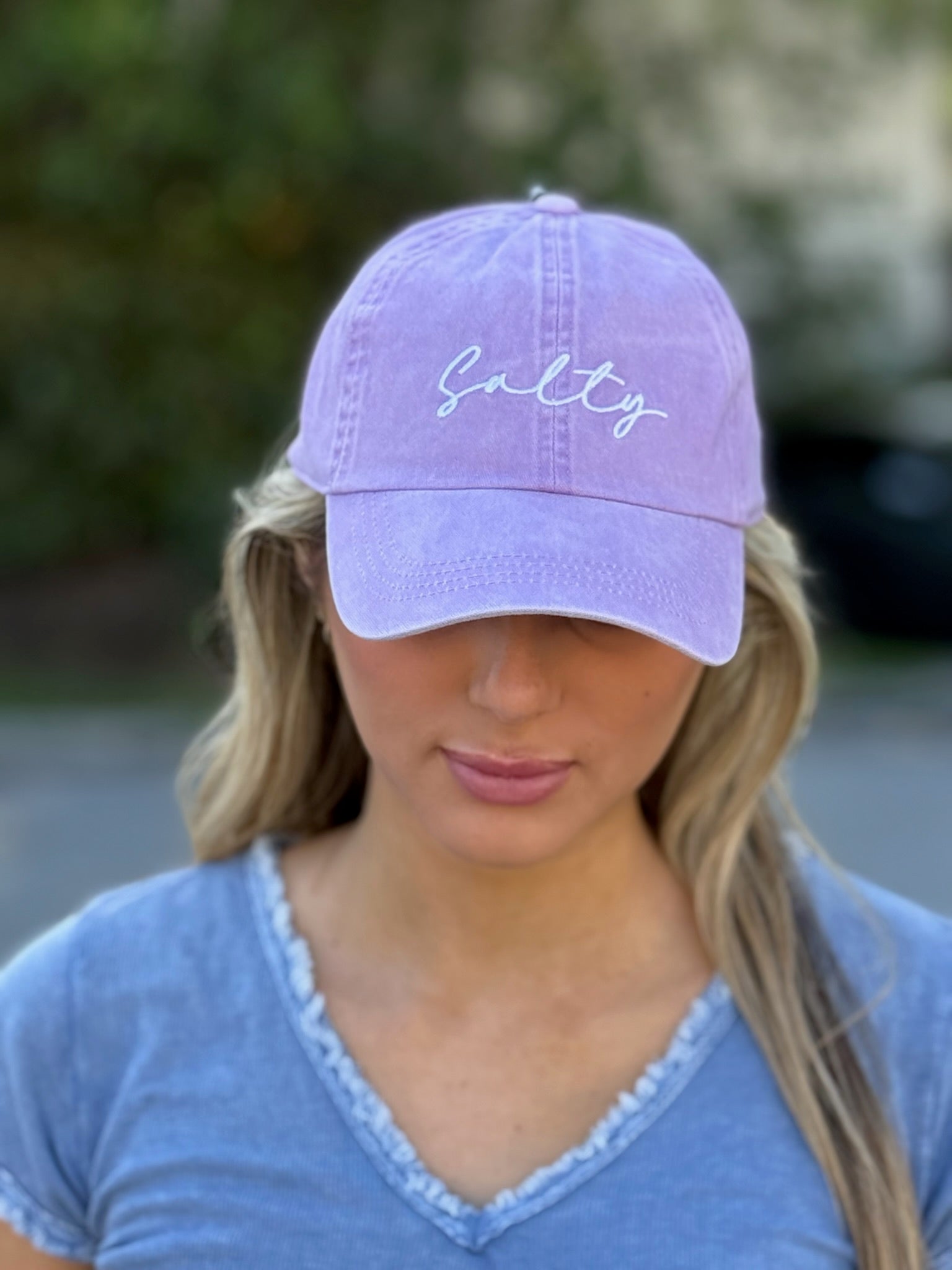 lavender baseball cap