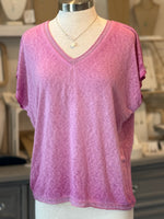 Fuchsia v-neck top