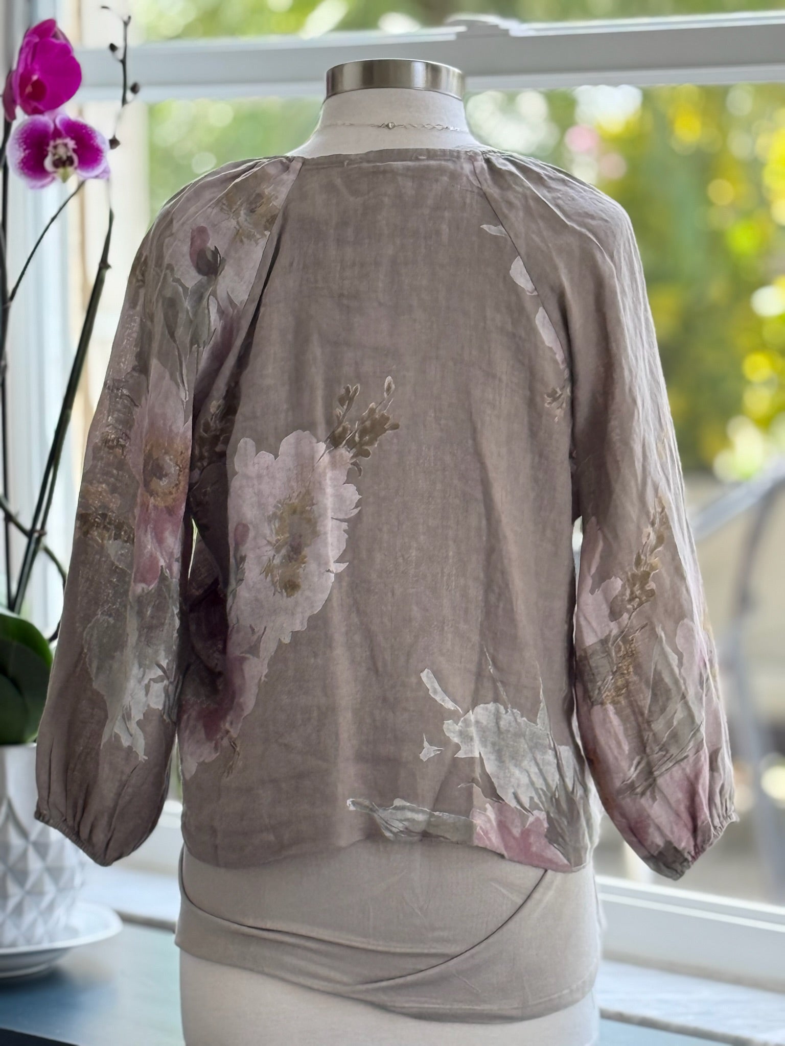 Italian Tie Jacket Taupe back