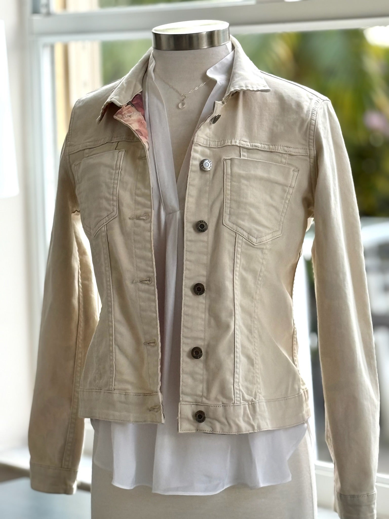 Beige Denim Jacket
