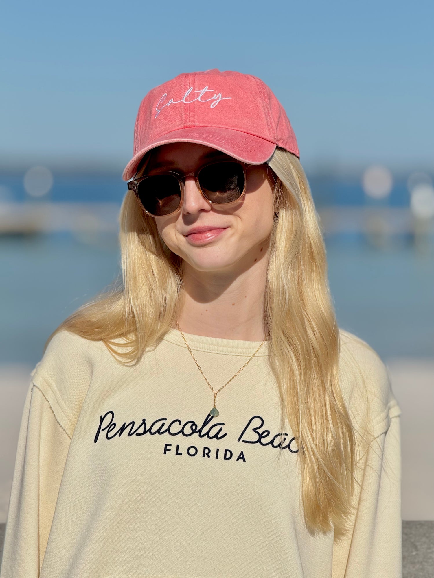 Salty Baseball Cap in Coral