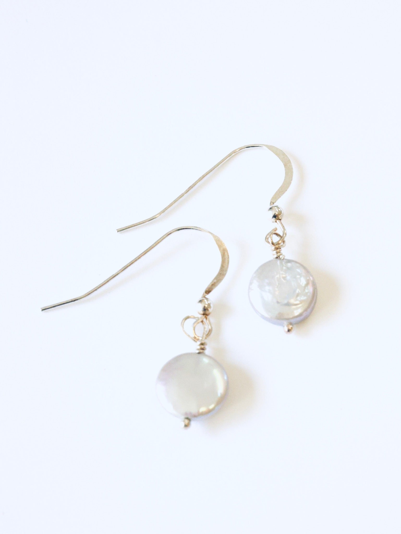 Simple light grey pearls on sterling silver