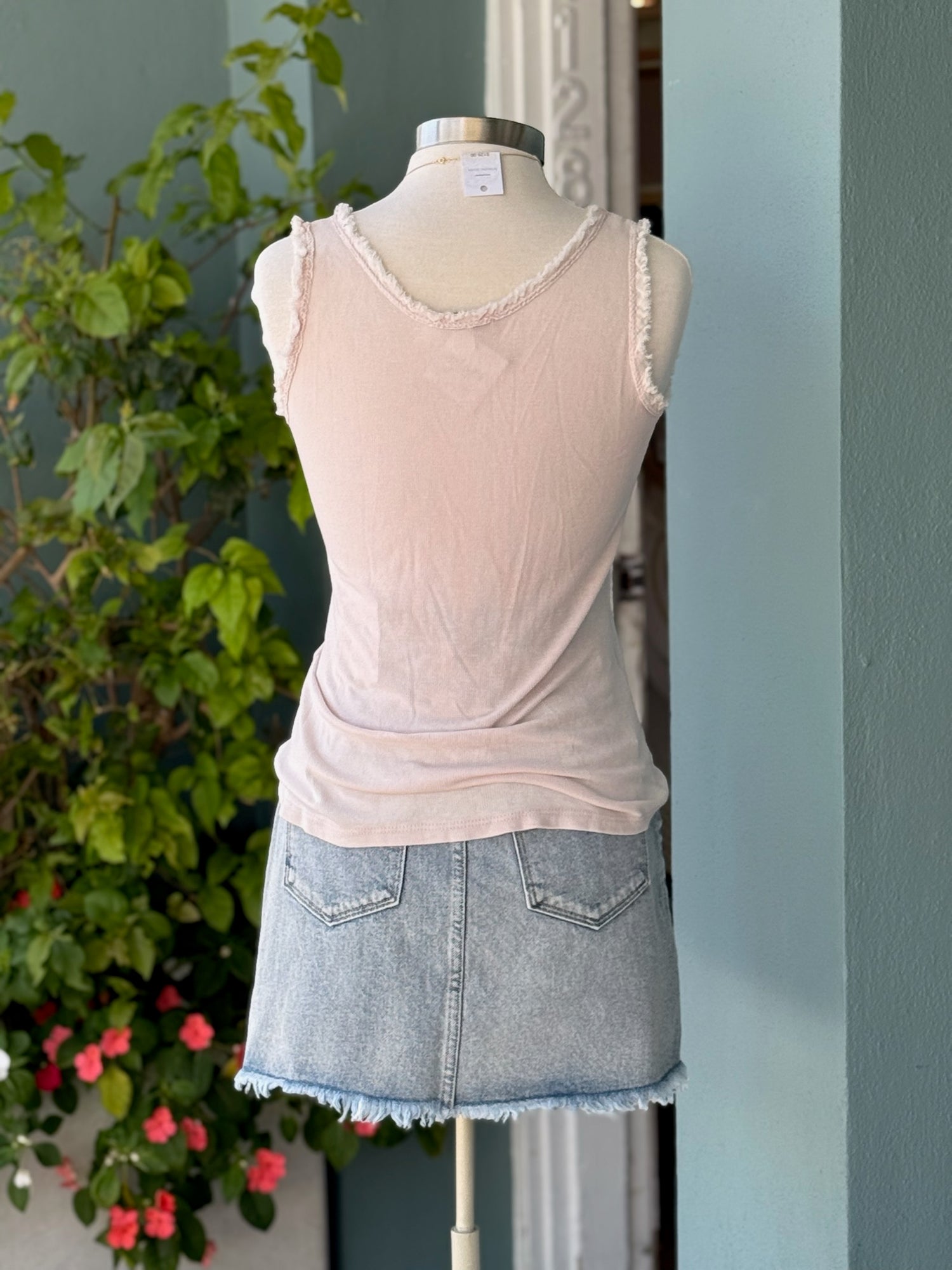 italian tank in blush pink