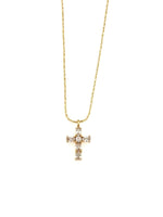 Sparkly gold cross necklace 