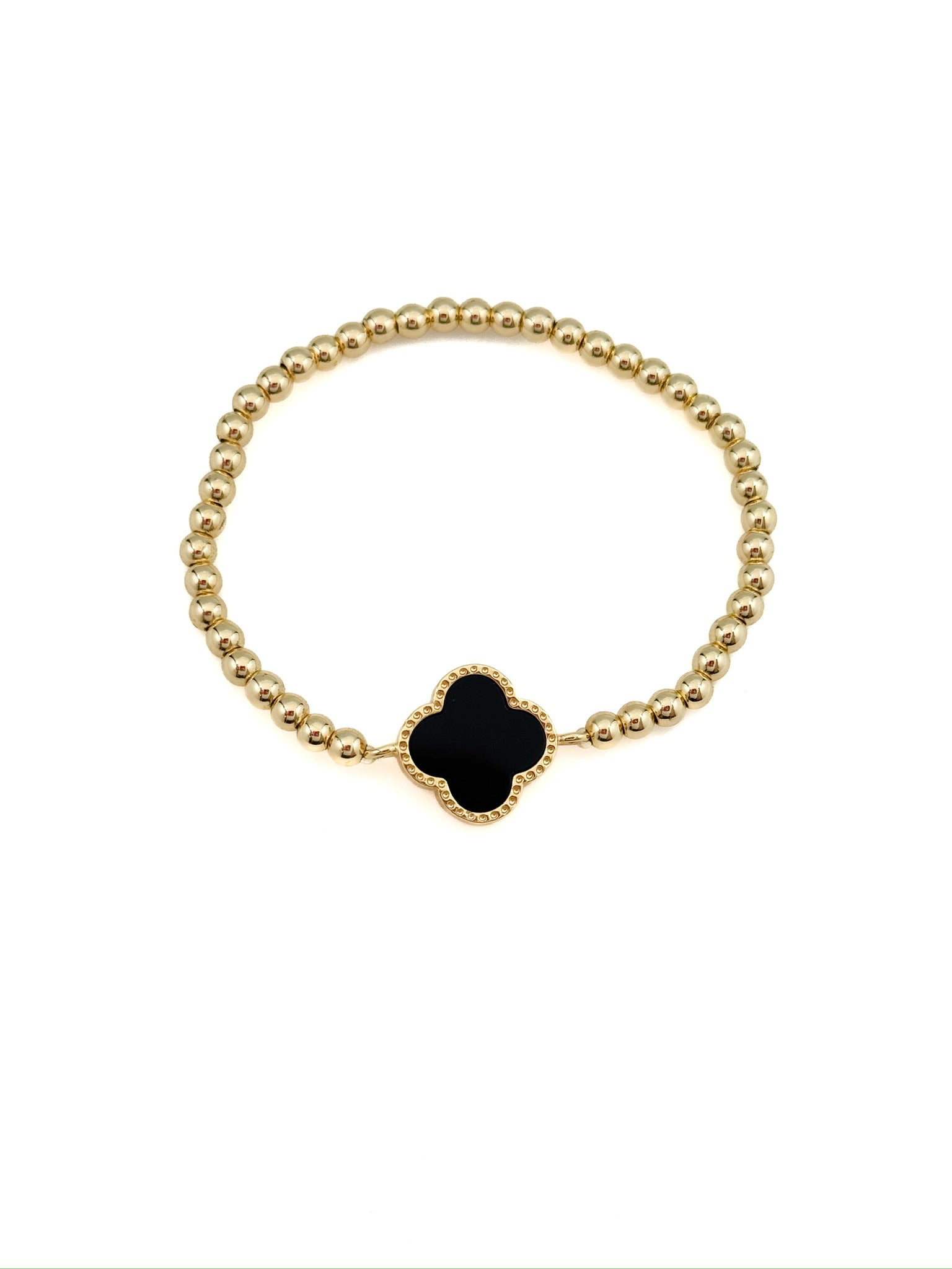Black Clover Beaded Bracelet
