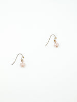Pair earrings on a white background pink beaded 