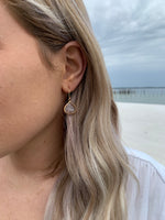 Kassie gold dangly earring with clear crystal 