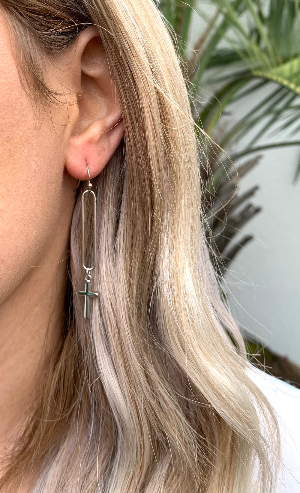 Naomi cross earrings - Silver