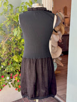 black sleeveless tunic dress