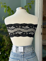 back of black lace bandeau