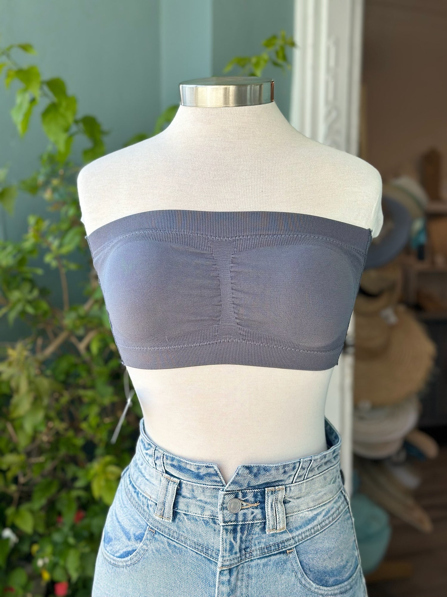 dark grey lace bandeau