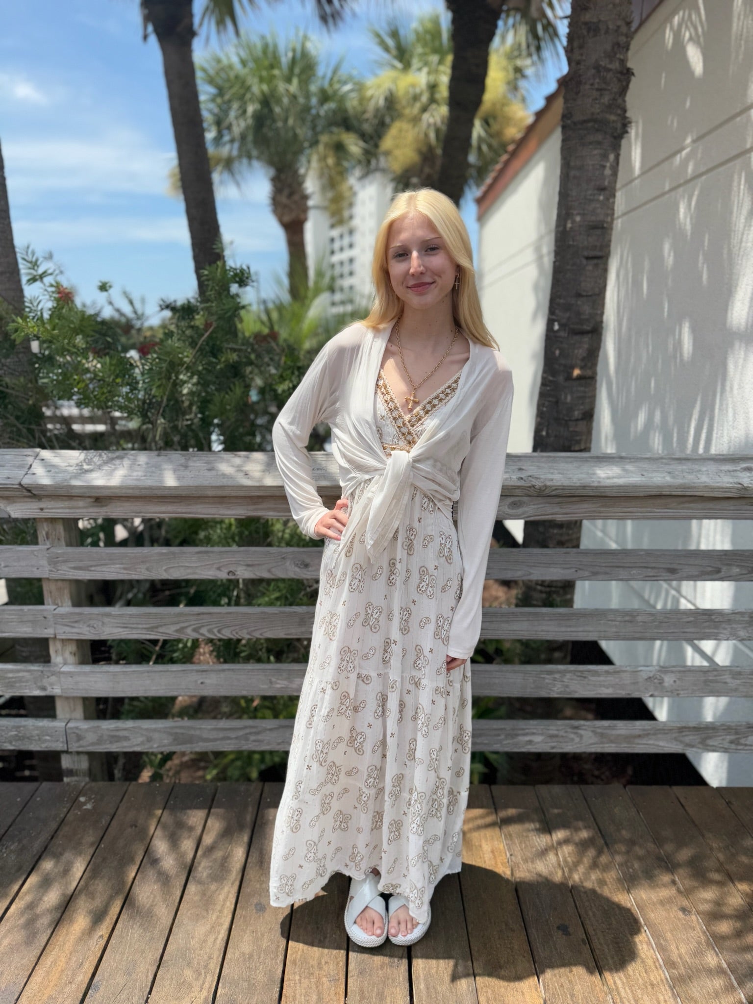 Beige and Gold dress