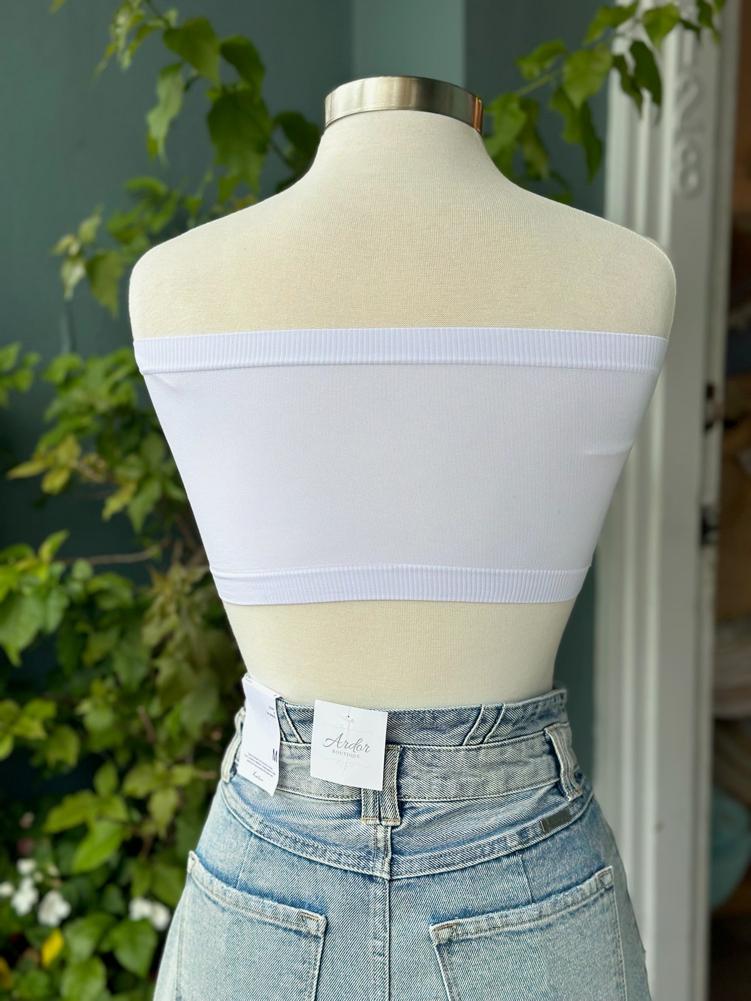 back of white bandeau