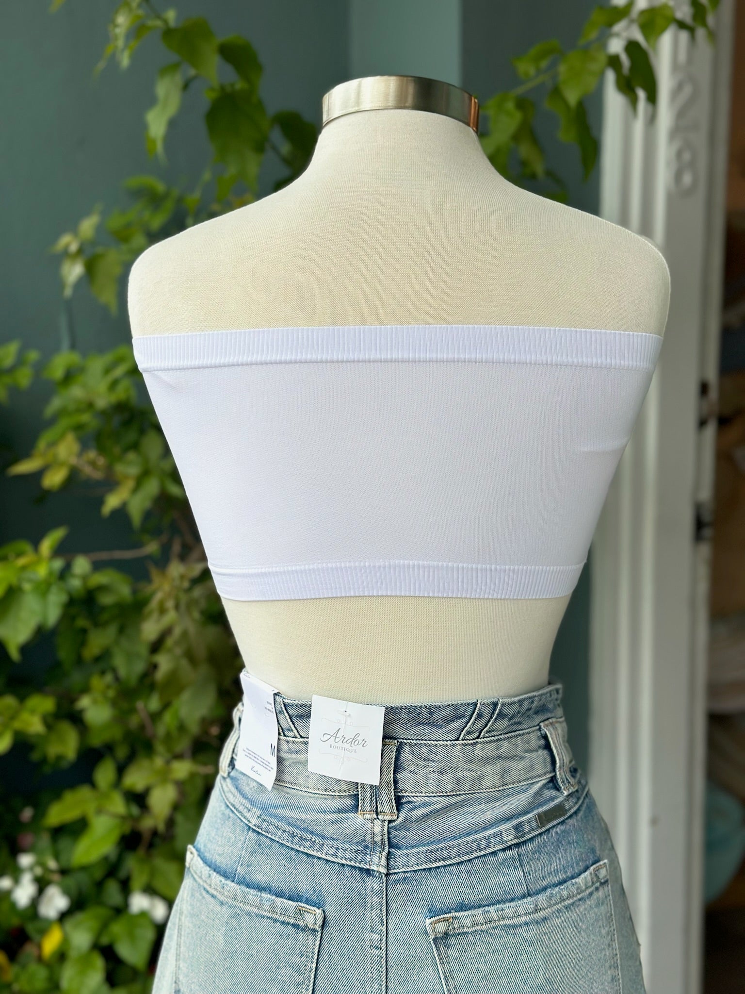back of white bandeau