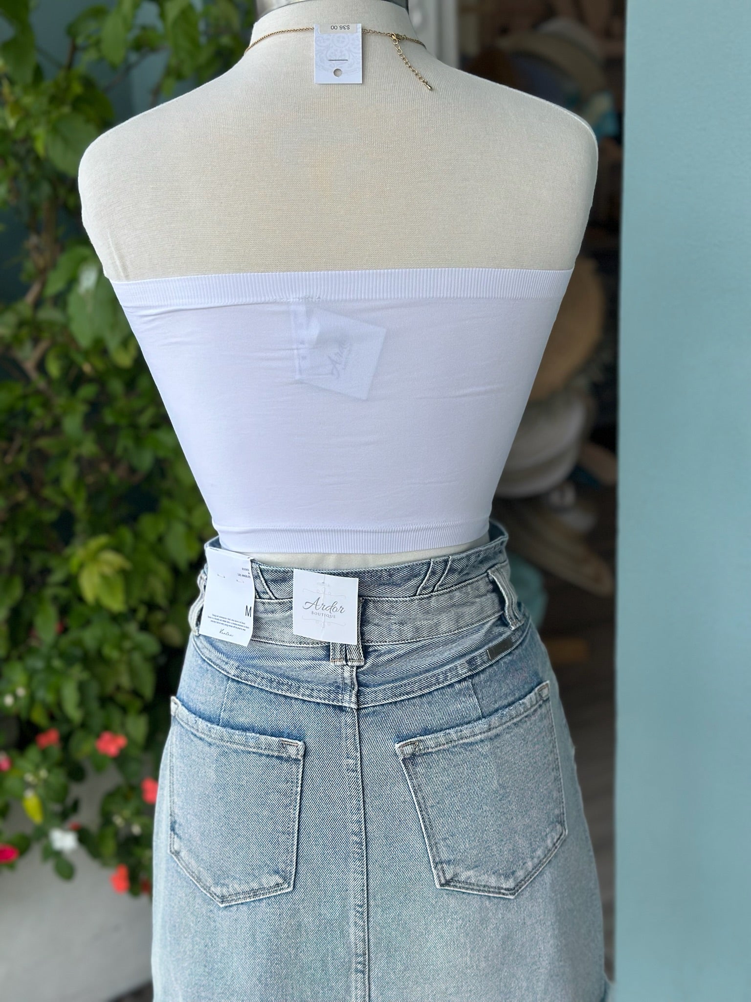 white bandeau back
