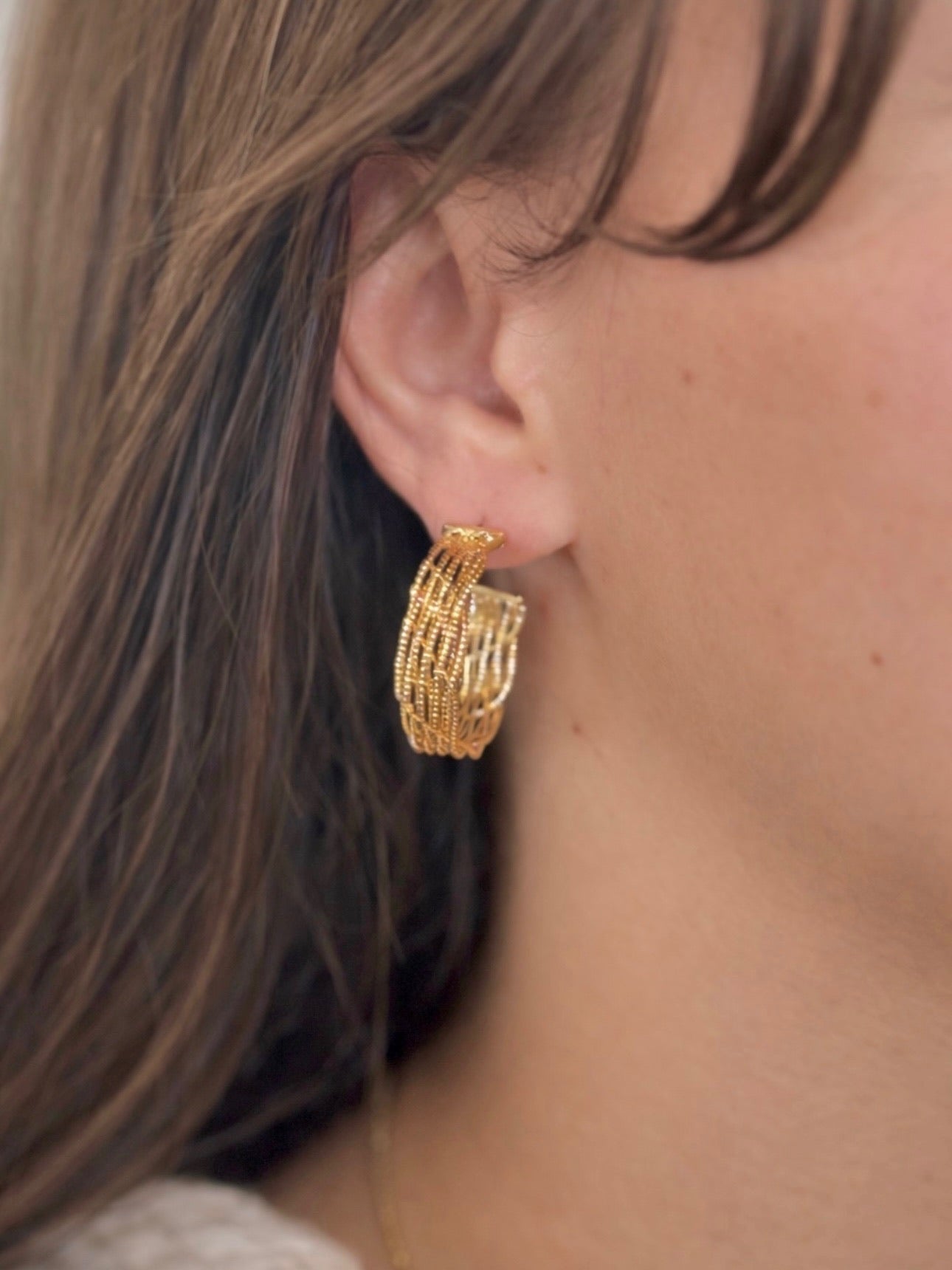 Suzi Nickel Free Gold Hoops