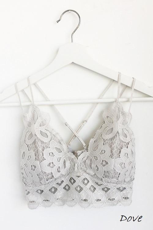 light gray lace bralette