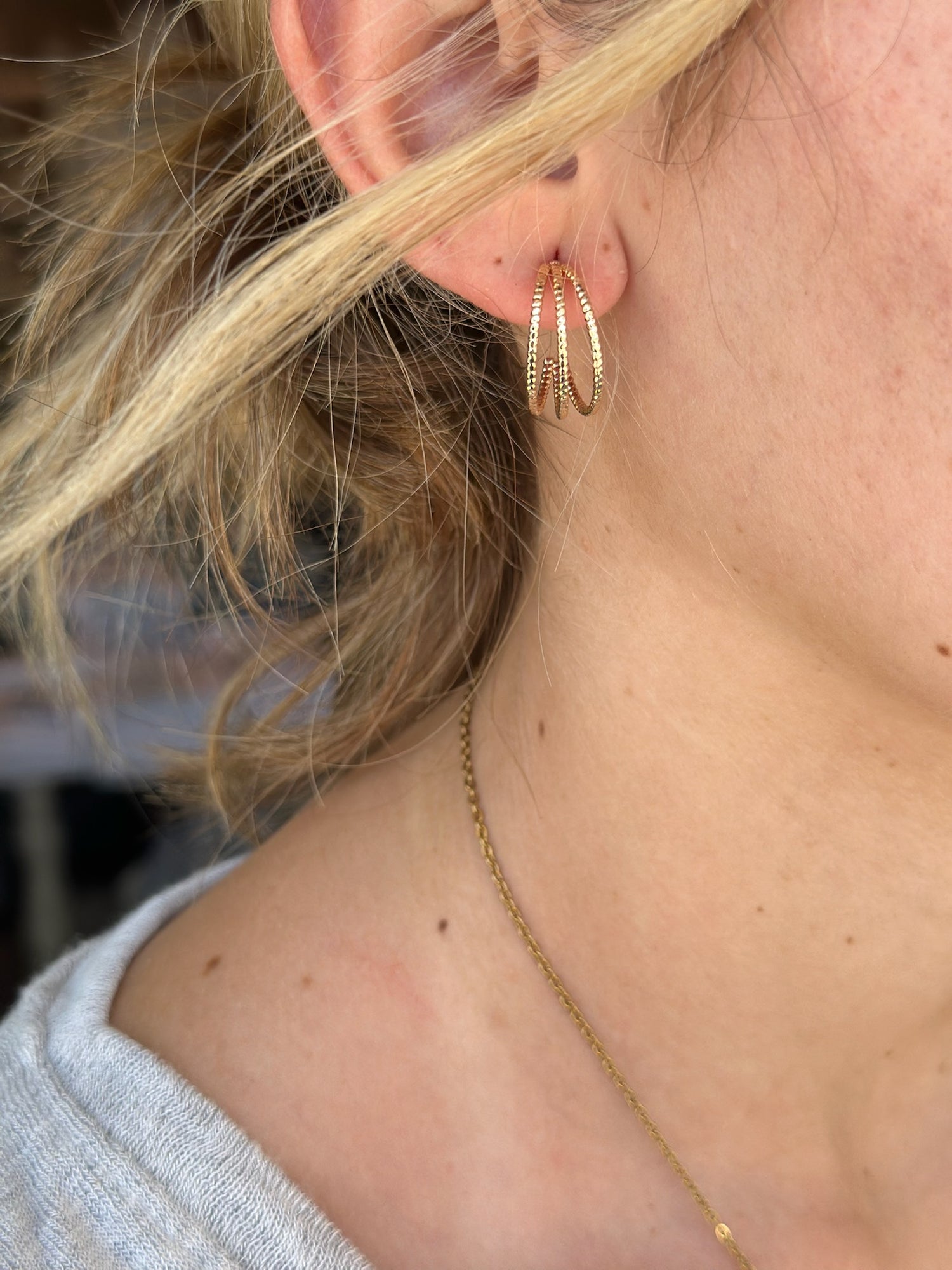 triple hoop earrings