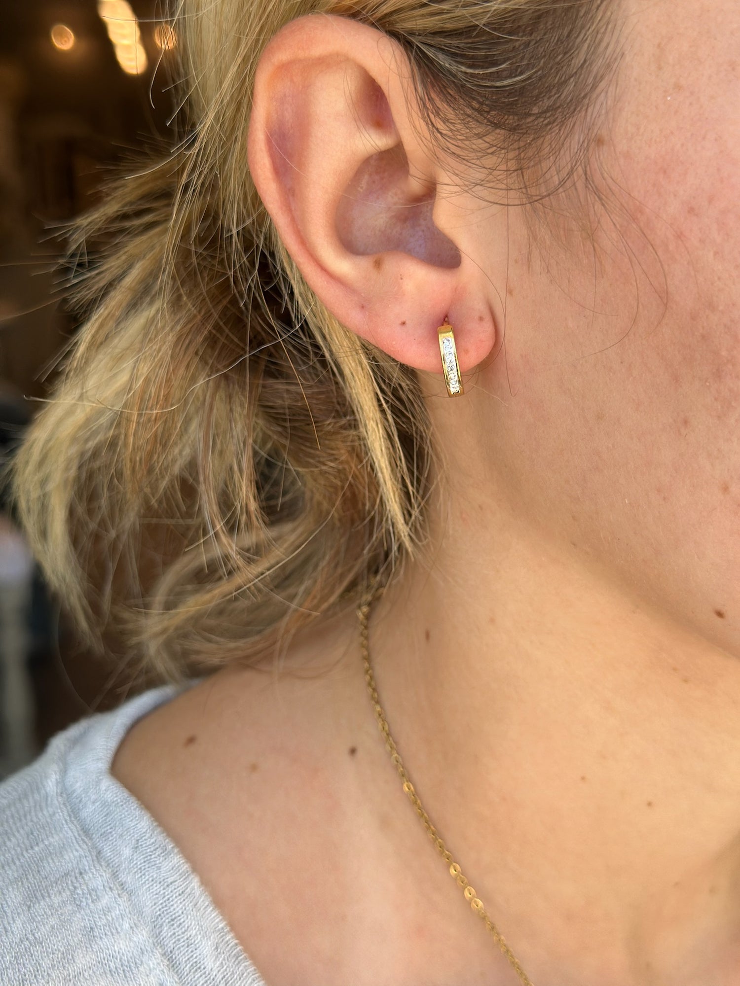 gold sparkling hoops
